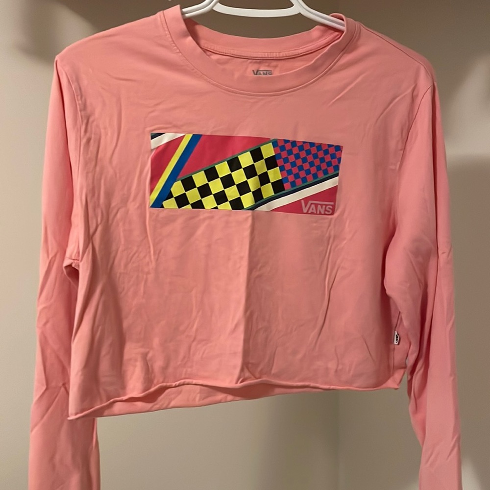 Pink VANS graphic long sleeve crop top